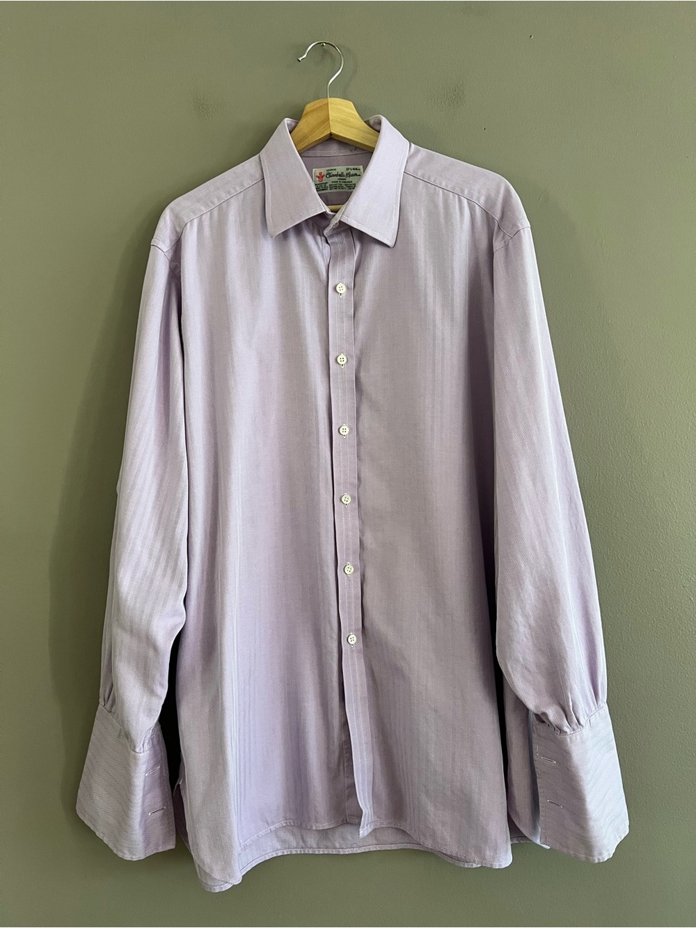 Turnbull & Asser Neiman Marcus Sea Island Shirt Sz 17.5 Herringbone French Cuffs